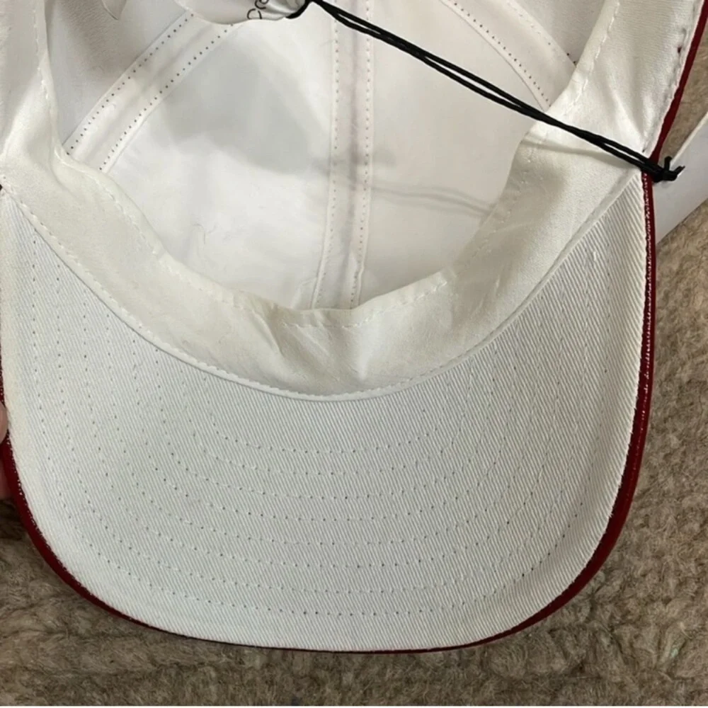 MONNIER COURREGES Signature Red Patent Leather Baseball Hat, NWT